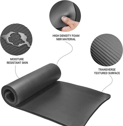 Yoga Mat Pilates Gym Exercise Large 15 Mm X 1.9 M Thick Strap