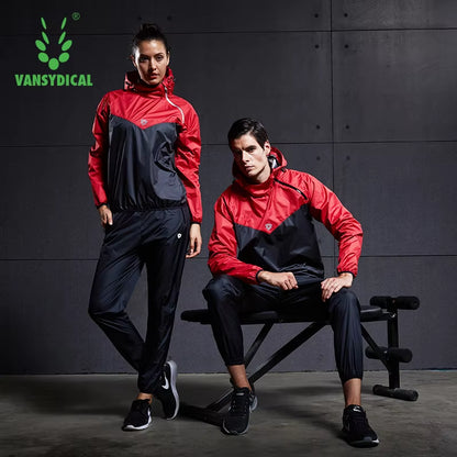 Sauna Suit Hoodies Pullover Sportswear Mens Gym Clothing Set Running Fitness Weight Loss Sweating Sports Jogging Suit