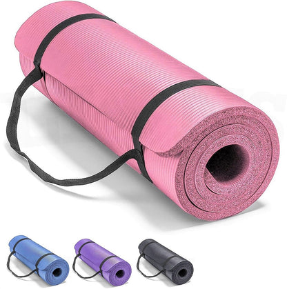 Yoga Mat Pilates Gym Exercise Large 15 Mm X 1.9 M Thick Strap