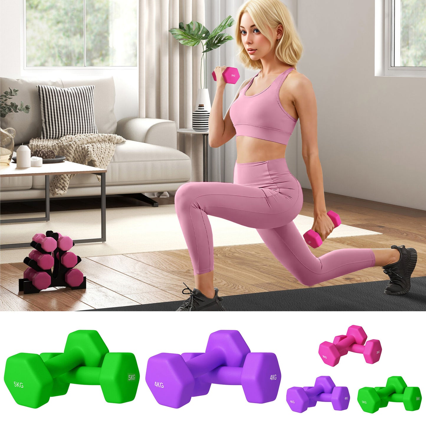 Dumbbells, Hexagonal Weights Pair