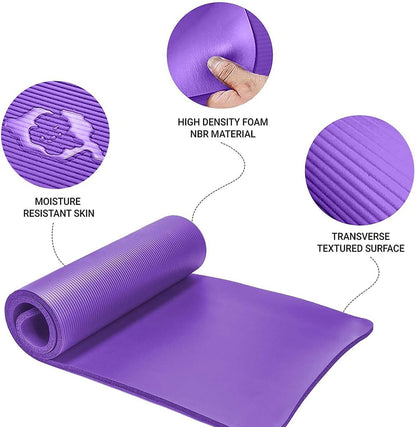 Yoga Mat Pilates Gym Exercise Large 15 Mm X 1.9 M Thick Strap